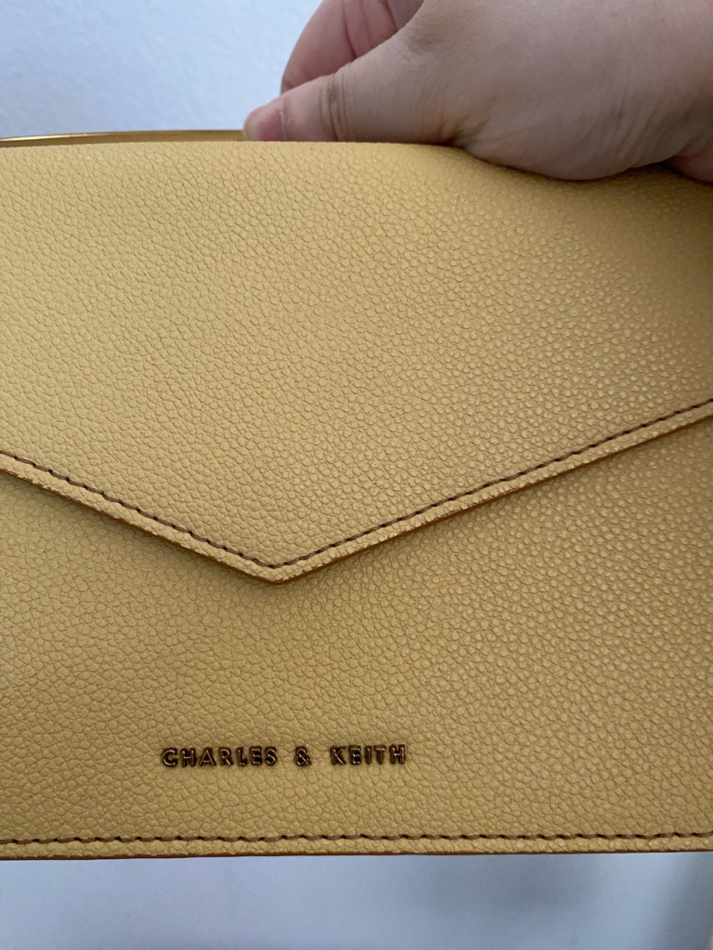 Charles & Keith Mustard Yellow Envelope Clutch